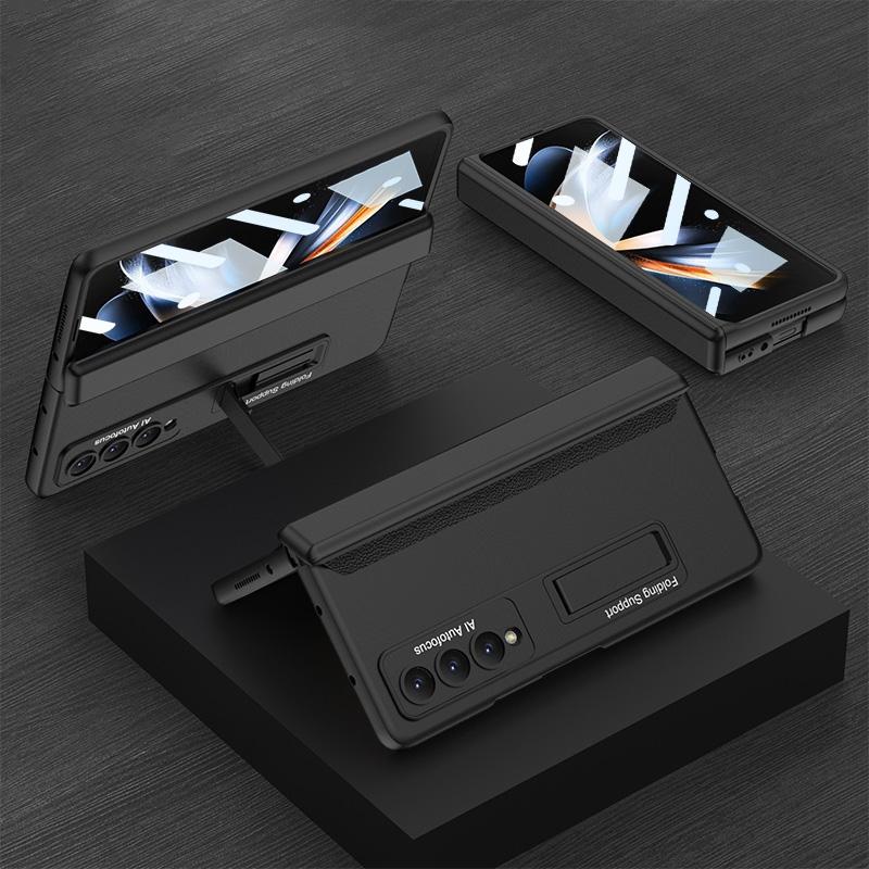 Foldable Magnetic Hinge Case for Samsung Galaxy z Fold 4 - Compact Design - Silver