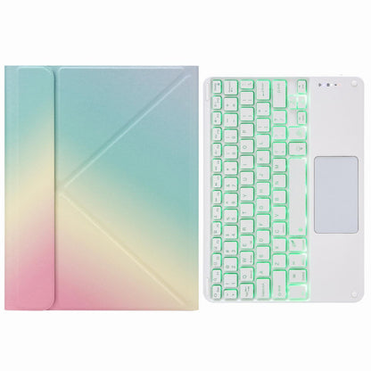 Bluetooth Keyboard Leather Case For Ipad 10.2 / Pro 10.5 - Touch Backlight Three-Fold Holder - Purple