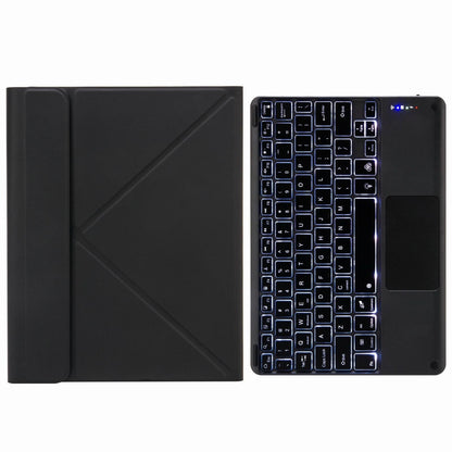 Bluetooth Keyboard Leather Case For Ipad 10.2 / Pro 10.5 - Touch Backlight Three-Fold Holder - Purple