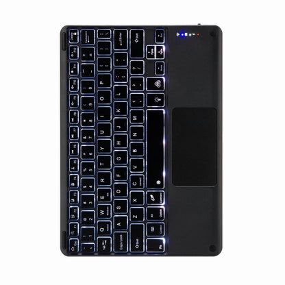 Bluetooth Keyboard Leather Case For Ipad 10.2 / Pro 10.5 - Touch Backlight Three-Fold Holder - Purple