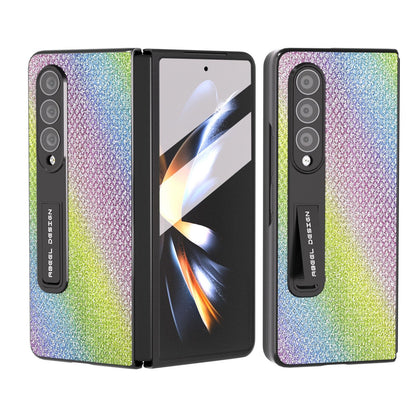 For Samsung Galaxy Z Fold4 5G Diamond Edge Case With Holder - Silver