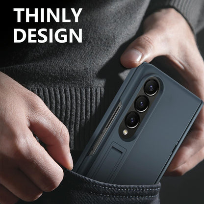 For Samsung Galaxy Z Fold4 5G Shockproof Case With Holder - All-Inclusive - Grey