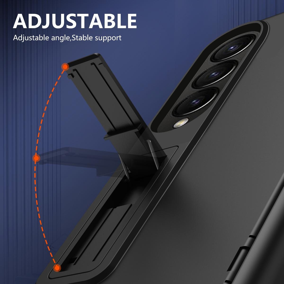 For Samsung Galaxy Z Fold4 5G Shockproof Case With Holder - All-Inclusive - Grey