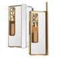 Shockproof Magnetic Litchi Pattern Phone Case for Samsung Galaxy z Fold 4 - Silver Gold