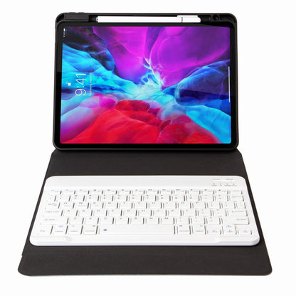 Leather Case With Bluetooth Keyboard For Ipad 9.7 2018 & 2017 - Three-Fold Holder - Purple