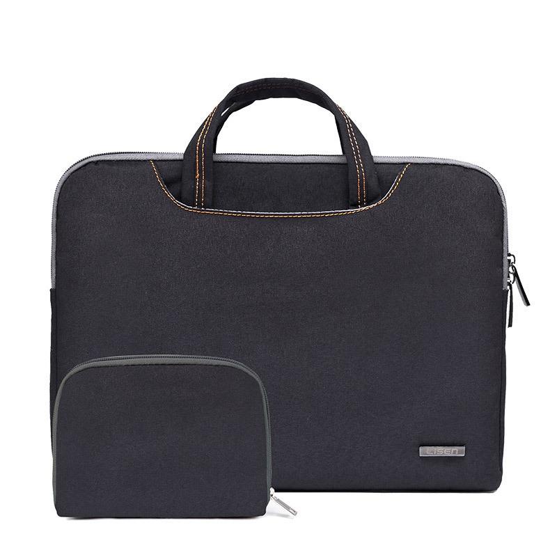 13.3 Inch Simple Business Laptop Bag With Liner - Ls-116 - Snowflake Nylon Black