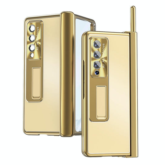 Shockproof Aluminum Double Hinge Case for Samsung Galaxy z Fold 4 - Gold