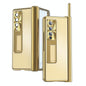 Shockproof Aluminum Double Hinge Case for Samsung Galaxy z Fold 4 - Gold