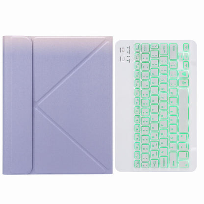 Bluetooth Keyboard Leather Case For Ipad 9.7 2018 / 2017 With Backlight & Three-Fold Holder - Purple
