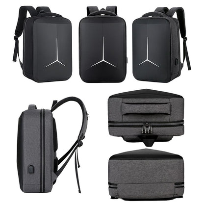 Waterproof Business Laptop Backpack With Usb Port - Multifunctional - Dark Gray - 17 Inch