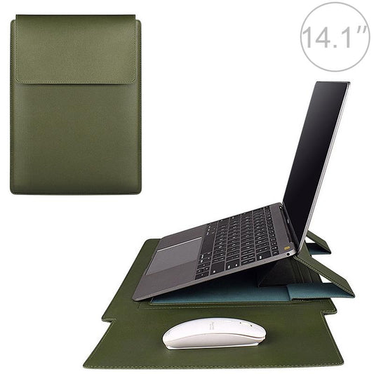 14.1 Inch Laptop Sleeve Leather Carrying Bag - Green