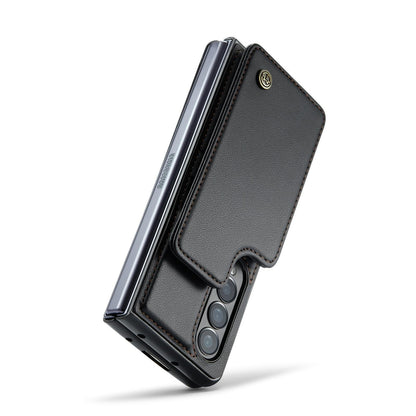 Leather Rfid Phone Case for Samsung Galaxy z Fold 4 5g - Wine Red