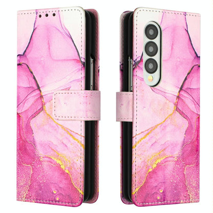 Marble Leather Flip Case for Samsung Galaxy z Fold 4 - Galaxy Marble White Ls004