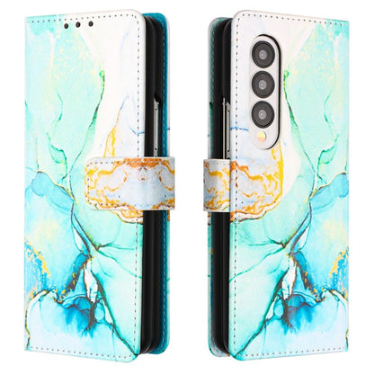 Marble Leather Flip Case for Samsung Galaxy z Fold 4 - Galaxy Marble White Ls004