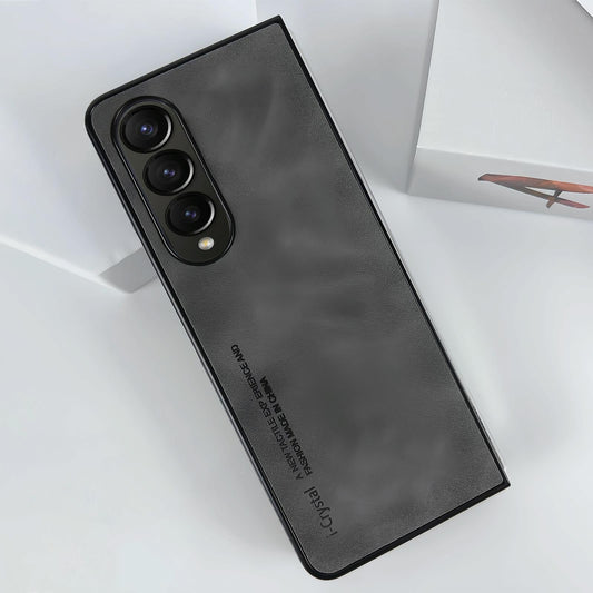 Crystal Leather Foldable Case for Samsung Galaxy z Fold 4 - Dark Grey