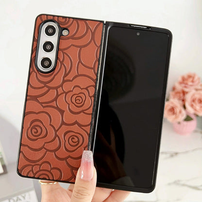 For Samsung Galaxy Z Fold4 5G Floral Print Protective Phone Case - White