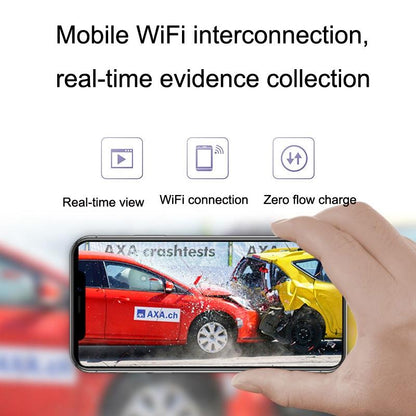 1080p Hd Car Recorder with Wifi for Parking Monitoring - With Button + Parking Monitoring Line