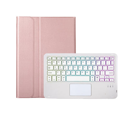 Bluetooth Keyboard Leather Tablet Case For Ipad 10.2 / 10.5 / Air 2019 With Touch Pad & Pen Slot - Rose Gold