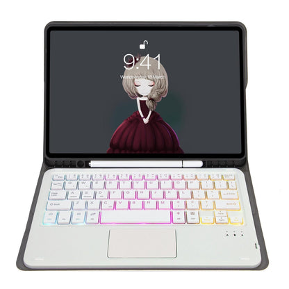 Bluetooth Keyboard Leather Tablet Case For Ipad 10.2 / 10.5 / Air 2019 With Touch Pad & Pen Slot - Rose Gold