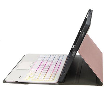 Bluetooth Keyboard Leather Tablet Case For Ipad 10.2 / 10.5 / Air 2019 With Touch Pad & Pen Slot - Rose Gold