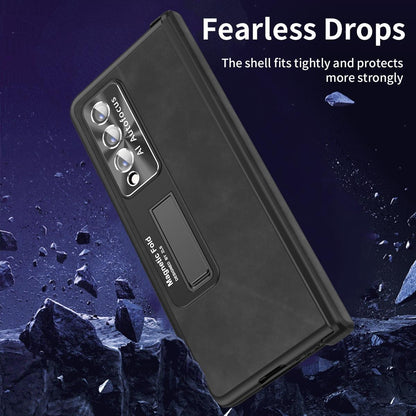 For Samsung Galaxy Z Fold4 5G Napa Texture All-In-One Phone Case - Red