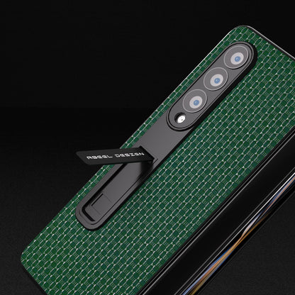 Premium Leather Phone Case With Holder For Samsung Galaxy Z Fold 4 / 5G - Luxury Design - Royal Blue