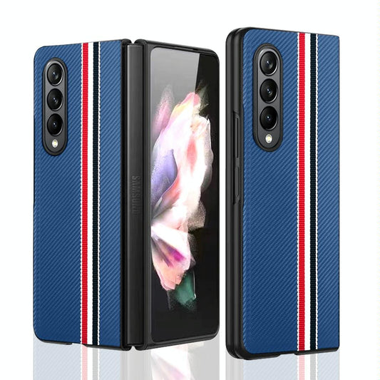 Shockproof Twill Phone Case for Samsung Galaxy z Fold 4 - Pc Tpu - Blue