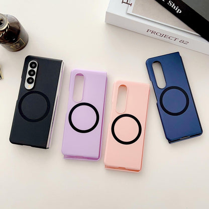 For Samsung Galaxy Z Fold4 5G Shockproof Magnetic Phone Case - Skin Protection - Pink