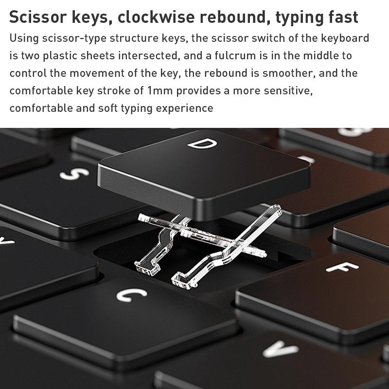 Detachable Keyboard Tablet Case With Magnetic Skin Feel - Blue