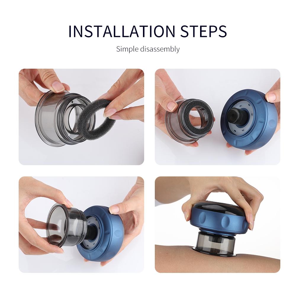 Electric Cupping Massager Compact & Effective - Red Wine