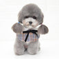 Dog Shawl Small Cloak Pet Bow Ttie Saliva Towel Pet Accessories - Size L - Gray Yellow Grid