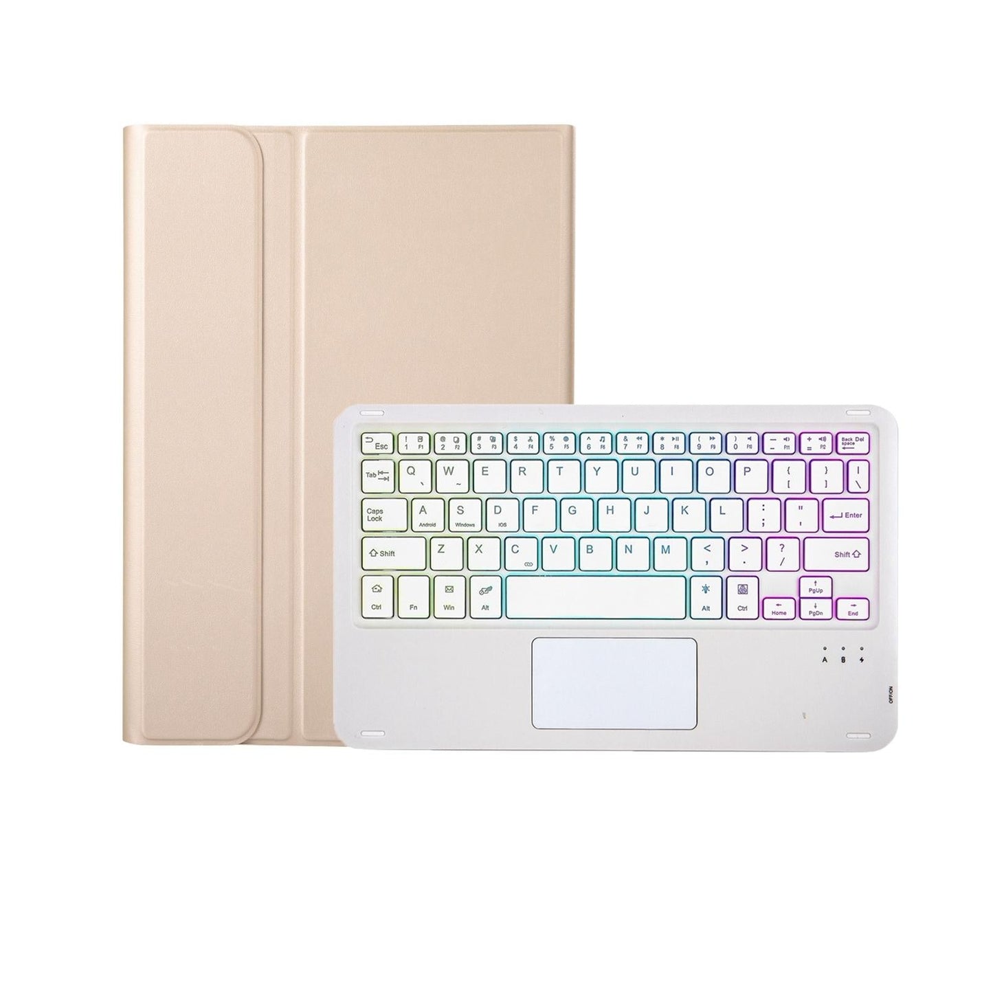 Bluetooth Keyboard Leather Case For Ipad Air / Pro 11 - Touch Pad Backlight Pen Slot - Rose Gold