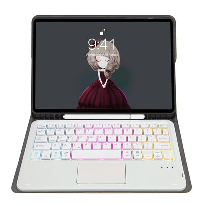 Bluetooth Keyboard Leather Case For Ipad Air / Pro 11 - Touch Pad Backlight Pen Slot - Rose Gold