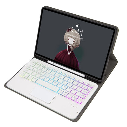 Bluetooth Keyboard Leather Case For Ipad Air / Pro 11 - Touch Pad Backlight Pen Slot - Rose Gold