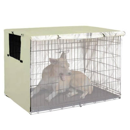 Outdoor Pet Cage Cover - Oxford Cloth Dustproof Rainproof Sunscreen - 94X61X63.5Cm - Beige