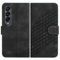 Embossed Elephant Head Phone Case for Samsung Galaxy z Fold 4 5g with Lanyard - Black