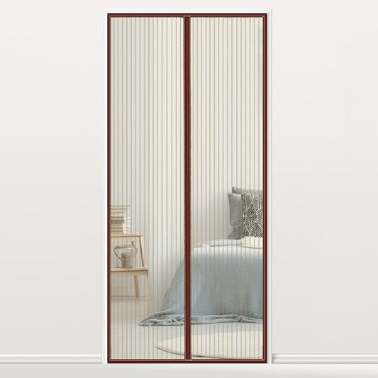 190x100cm Magnetic Mosquito-proof Screen Door Curtain - Magic Mesh - Coffee