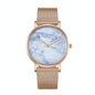 Stylish Men Quartz Watch with Gold Alloy Case and Stainless Steel Band - Round Dial - Wa0733C