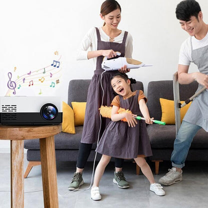 Portable Hd 1080P Led Projector With Tf / Av / Usb Support - Yellow White