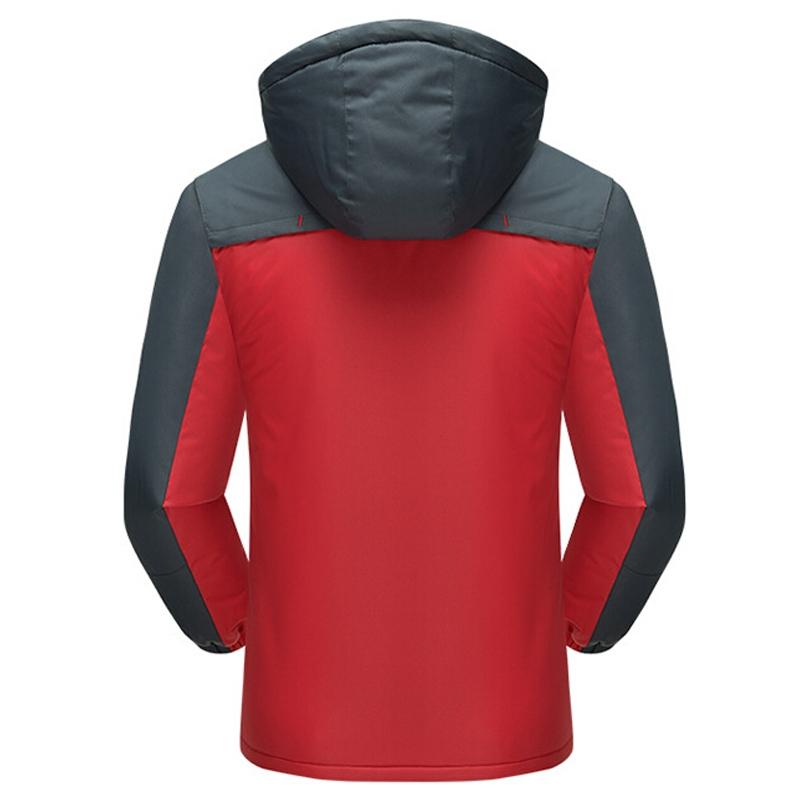 Men Winter Thick Fleece Waterproof Outwear Down Jackets Coats - Blue