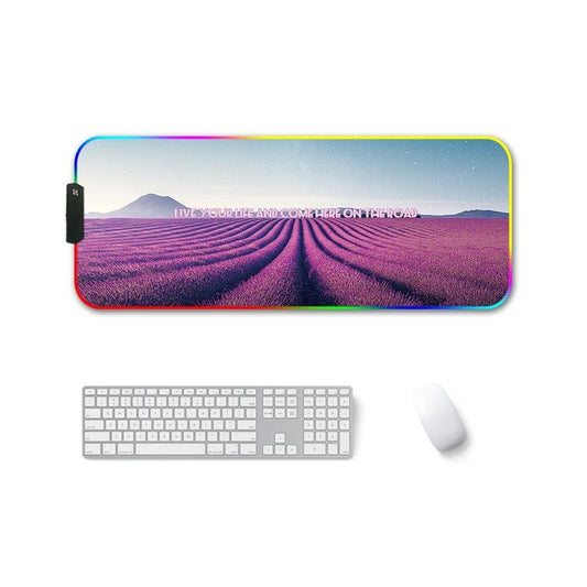 Rgb Non Slip Mouse Pad With Thermal Transfer - Lavender
