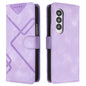 Smooth Leather Phone Case for Samsung Galaxy z Fold 4 - Line Pattern - Light Purple