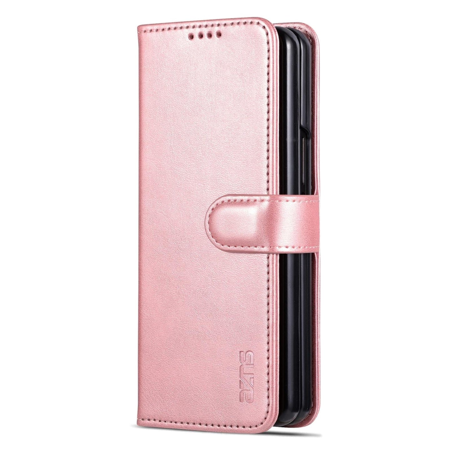 For Samsung Galaxy Z Fold4 5G Leather Phone Case - Smooth Calf Texture - Blue