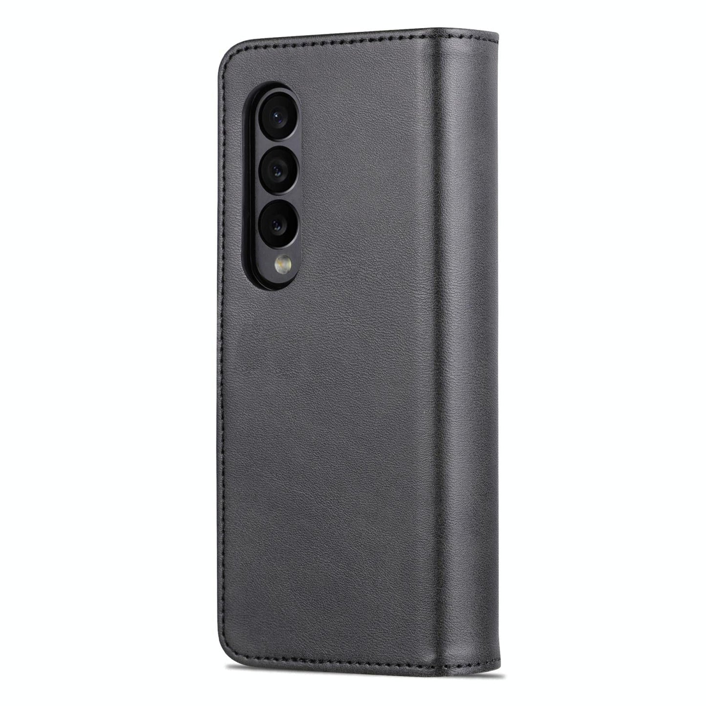 For Samsung Galaxy Z Fold4 5G Leather Phone Case - Smooth Calf Texture - Blue