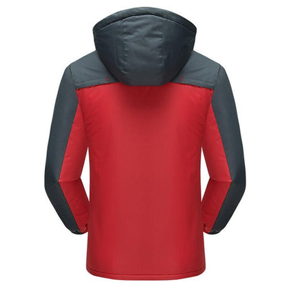 Men Winter Thick Fleece Waterproof Outwear Down Jackets Coats - Size Xxxxxl Blue