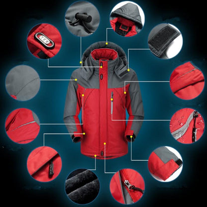 Men Winter Thick Fleece Waterproof Outwear Down Jackets Coats - Size Xxxxxl Blue
