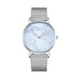 Stylish Men Quartz Watch with Stainless Steel Band - Round Dial Silver Alloy Case - Wa0736C