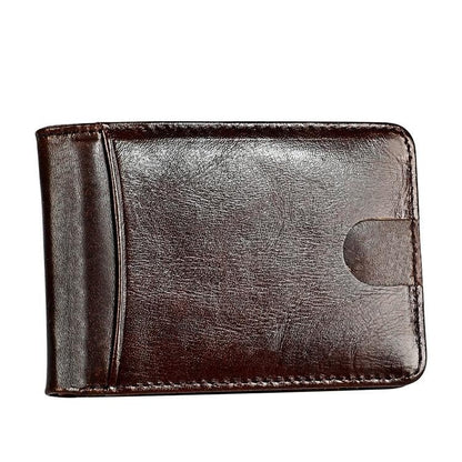 Leather Rfid Billfold Wallet - Mini Size - Coffee