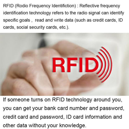 Leather Rfid Blocking Card Holder Wallet - 11x8x1.5cm - Coffee
