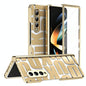 Foldable Electroplated Phone Case for Samsung Galaxy z Fold 4 5g with Hinge - Tyrant Gold